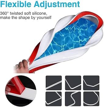 Silicone Shower Splash Guard, Flexible Water Barrier Strip for Bathroom, Kitchen & Floors
