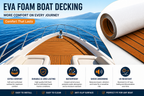EVA Boat Flooring Sheet, Self-Adhesive Teak Look Marine Deck Pad, Non-Slip
