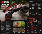RC Rock Crawler 4x4, Off-Road Remote Control Truck with Dual Motors 4WD