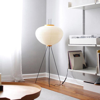 Floor Lamp | Tripod Lighting Fixture with Paper Shade | Ridorn