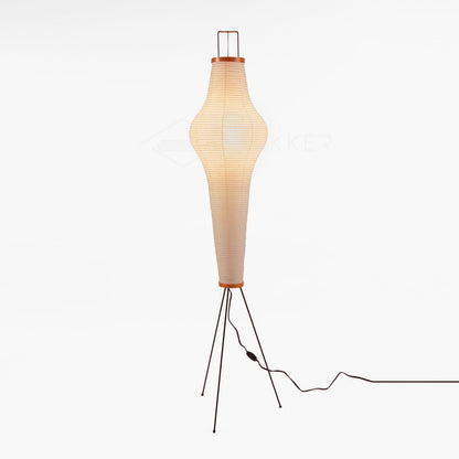 Floor Lamp | Tripod Lighting Fixture with Paper Shade | Ridorn