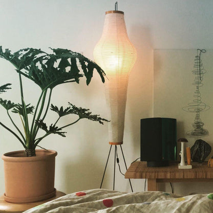 Floor Lamp | Tripod Lighting Fixture with Paper Shade | Ridorn