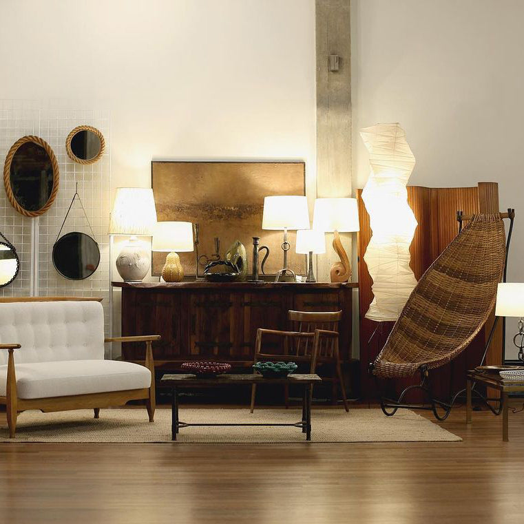 Floor Lamp | Tripod Lighting Fixture with Paper Shade | Ridorn