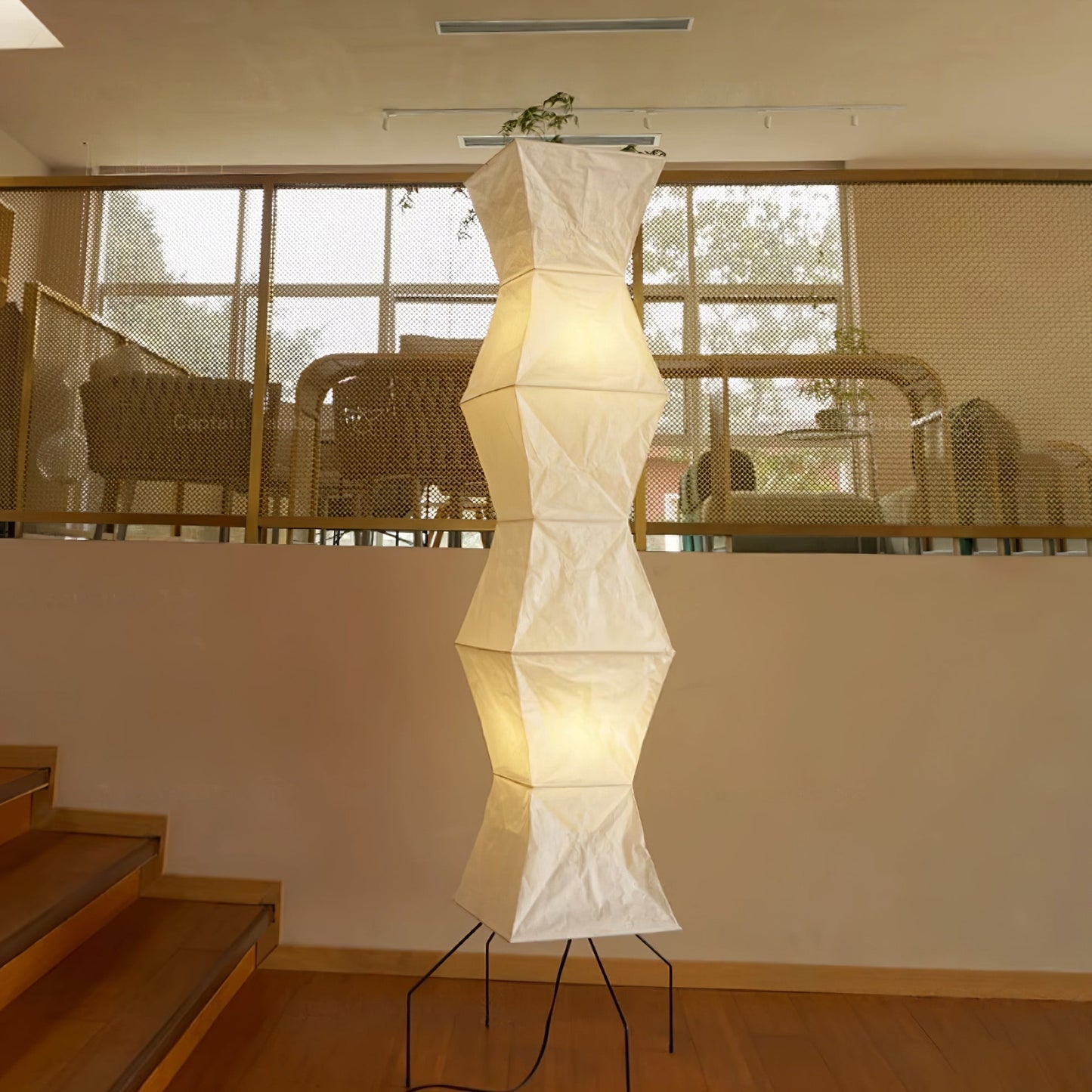 Floor Lamp | Tripod Lighting Fixture with Paper Shade | Ridorn