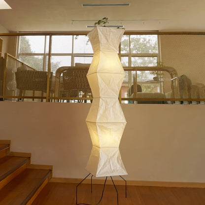 Floor Lamp | Tripod Lighting Fixture with Paper Shade | Ridorn