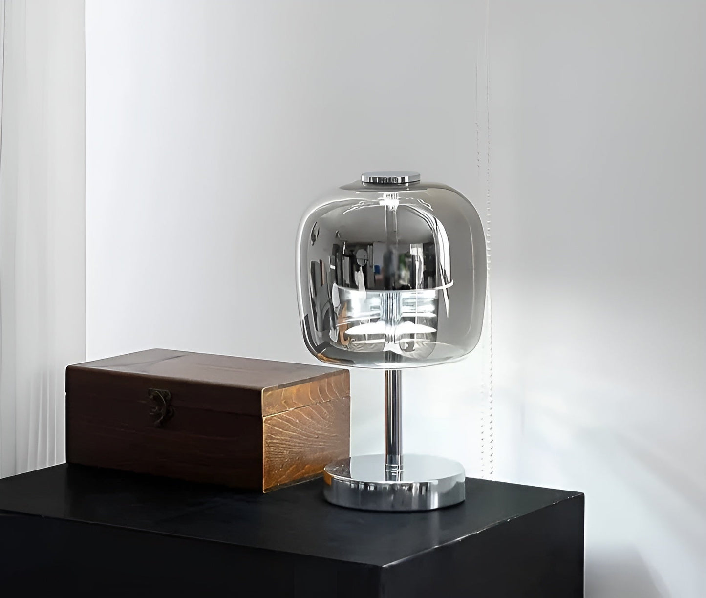 Smoked Glass LED Table Lamp | Ridorn