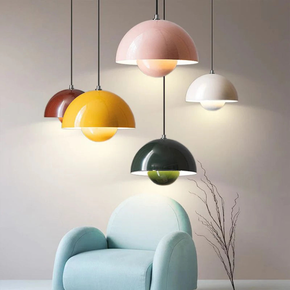 Colourful Half-Circle Chandelier – Modern Scandinavian Ceiling Light