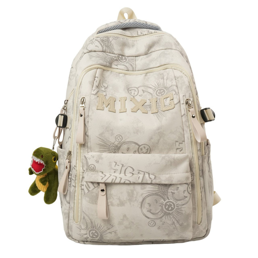 Graphic Print School Backpack Spacious Storage Front View