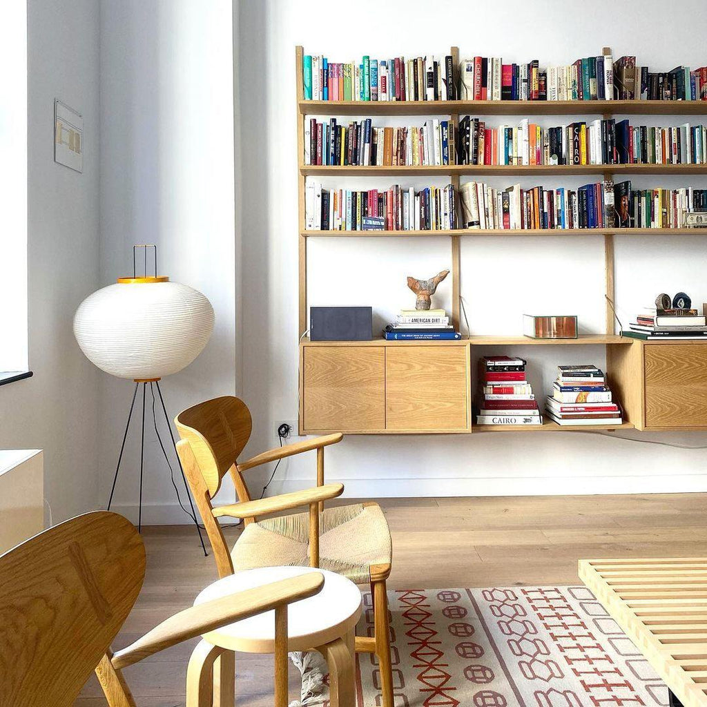Floor Lamp | Tripod Lighting Fixture with Paper Shade | Ridorn