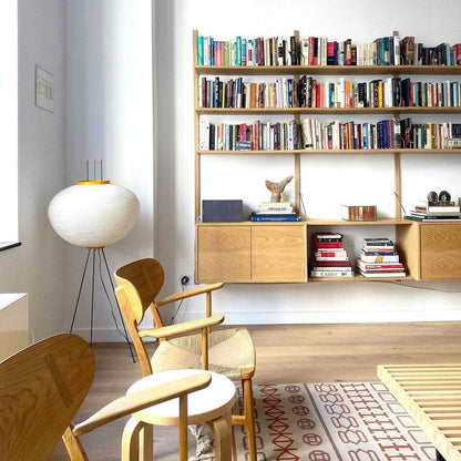Floor Lamp | Tripod Lighting Fixture with Paper Shade | Ridorn