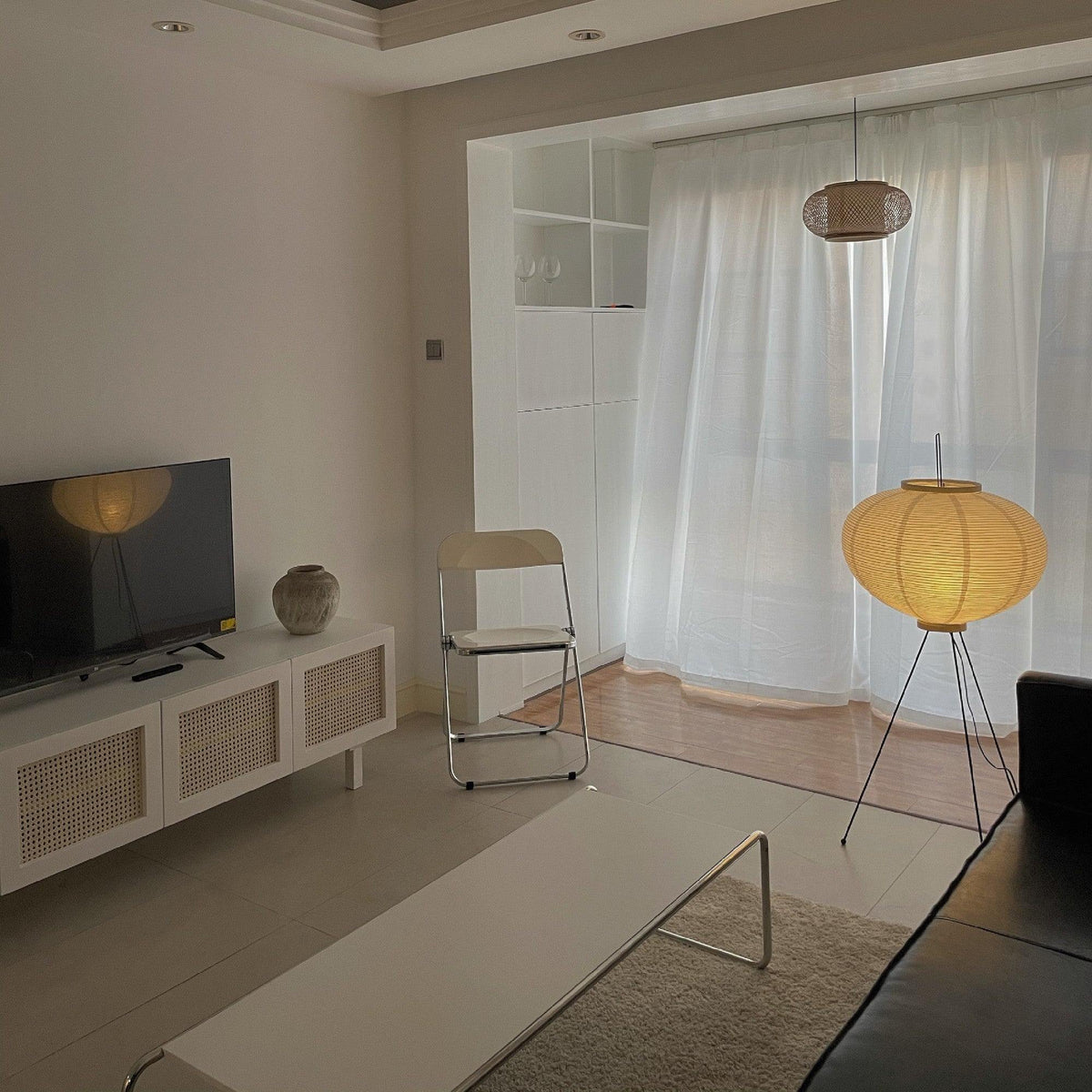 Floor Lamp | Tripod Lighting Fixture with Paper Shade | Ridorn