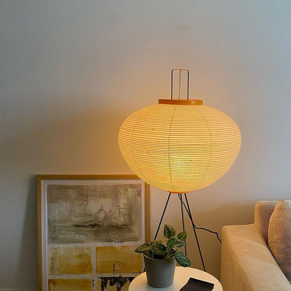 Floor Lamp | Tripod Lighting Fixture with Paper Shade | Ridorn
