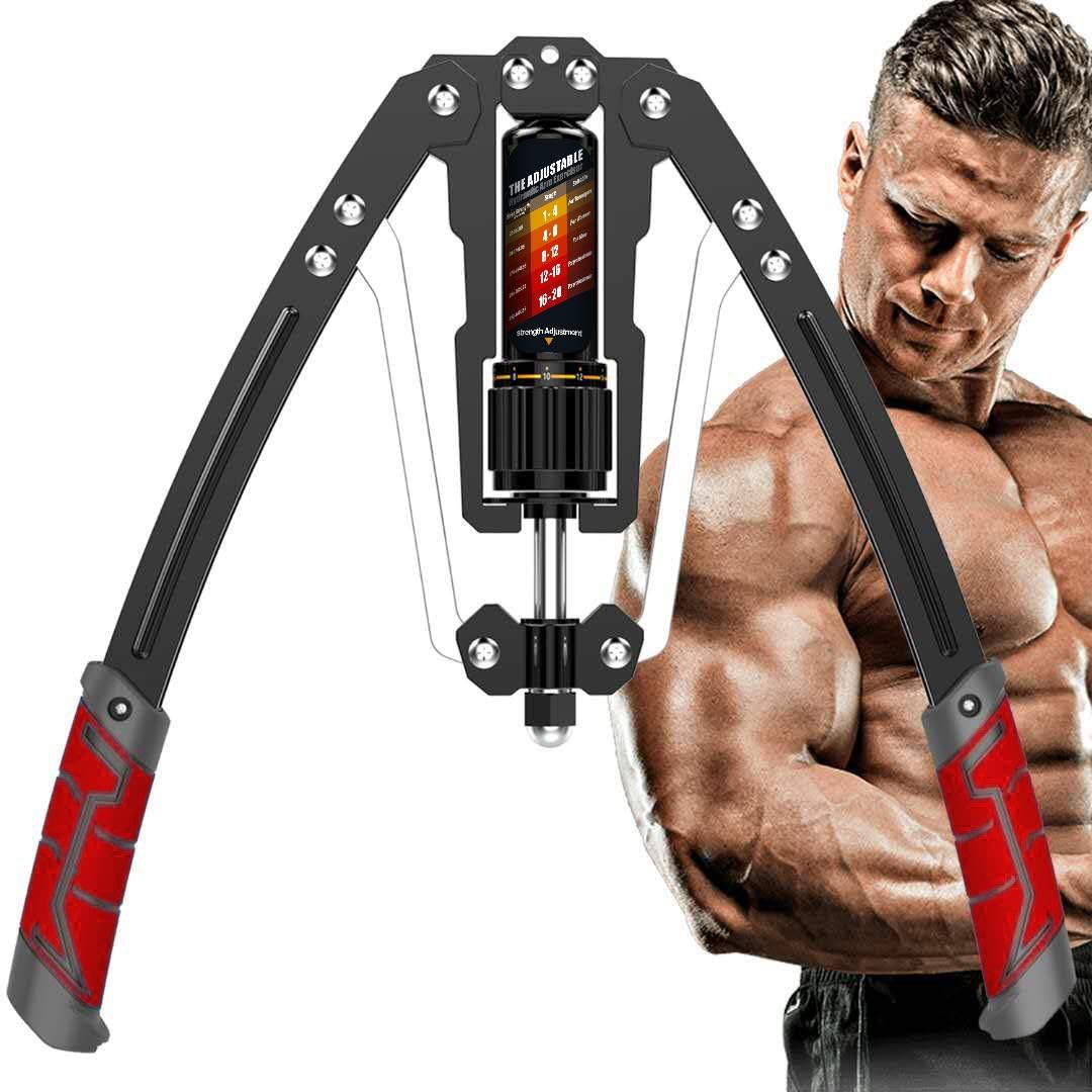 Adjustable Hydraulic Arm Trainer, 10-200 kg Resistance Upper Body Exerciser for Arms & Chest-Ridorn
