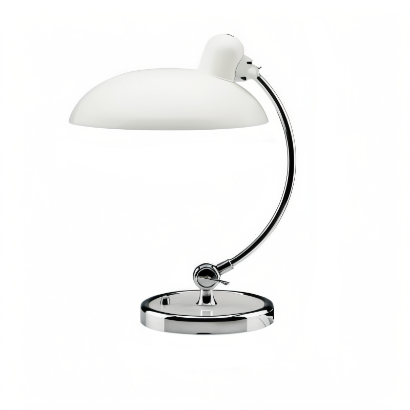 Desk lamp with dimensions labeled on a white background