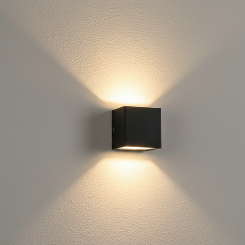 Outdoor adjustable waterproof LED wall light sconce front view