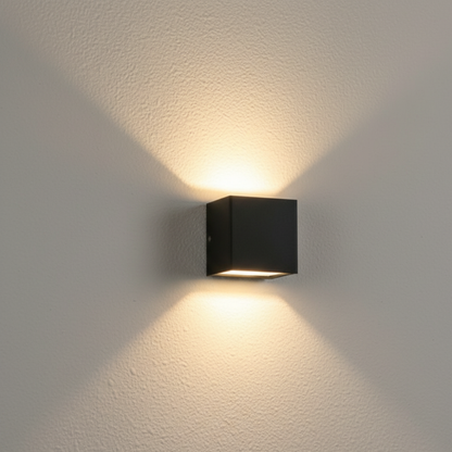 Outdoor adjustable waterproof LED wall light sconce front view