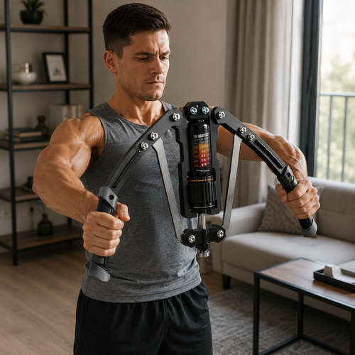 Adjustable Hydraulic Arm Trainer, 10-200 kg Resistance Upper Body Exerciser for Arms & Chest