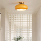 Amber Ceiling Light with Round Design | Warm Lighting for Living Room-Pendant Lights-Ridorn