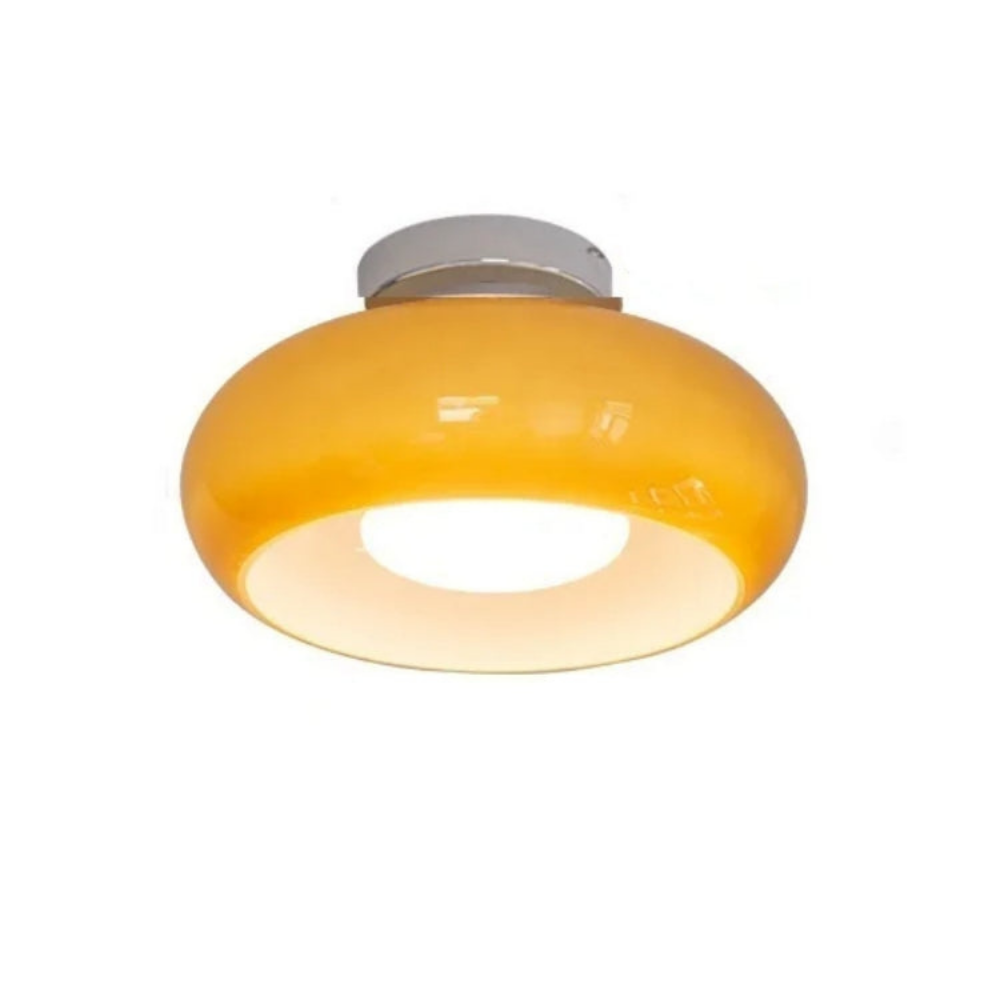 Amber Ceiling Light with Round Design | Warm Lighting for Living Room-Pendant Lights-Ridorn