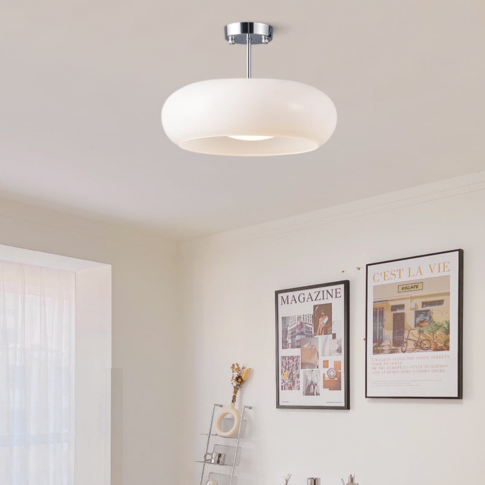 Amber Ceiling Light with Round Design | Warm Lighting for Living Room-Pendant Lights-Ridorn