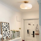 Amber Ceiling Light with Round Design | Warm Lighting for Living Room-Pendant Lights-Ridorn