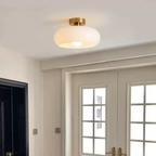 Amber Ceiling Light with Round Design | Warm Lighting for Living Room-Pendant Lights-Ridorn