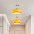 Amber Ceiling Light with Round Design | Warm Lighting for Living Room-Pendant Lights-Ridorn