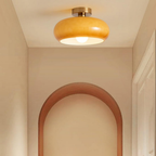 Amber Ceiling Light with Round Design | Warm Lighting for Living Room-Pendant Lights-Ridorn