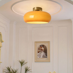 Amber Ceiling Light with Round Design | Warm Lighting for Living Room-Pendant Lights-Ridorn