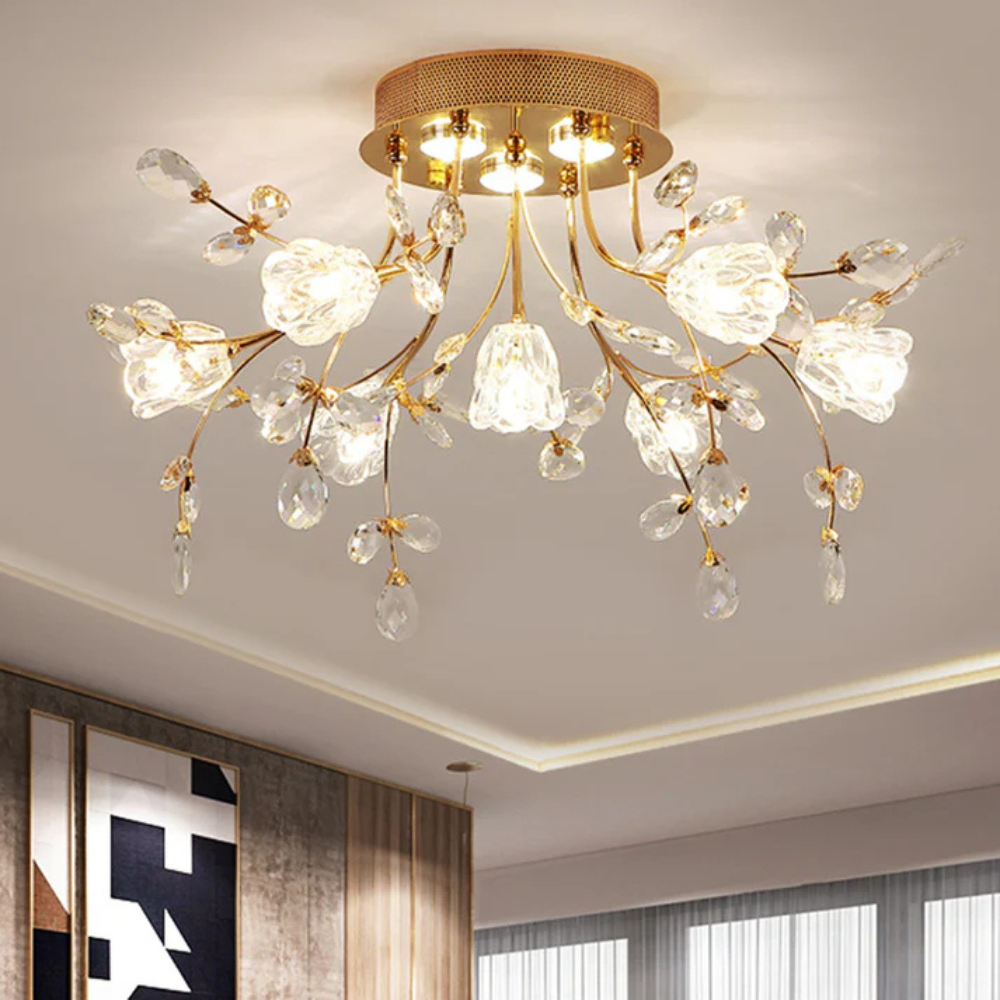 Floral-Inspired LED Ceiling Light | Elegant Flush Mount | Ridorn