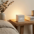 Modern sunrise alarm clock with LED display front view