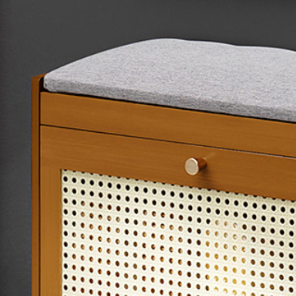 Chic Bamboo Shoe Storage Bench with Cushioned Seating Design | Ridorn