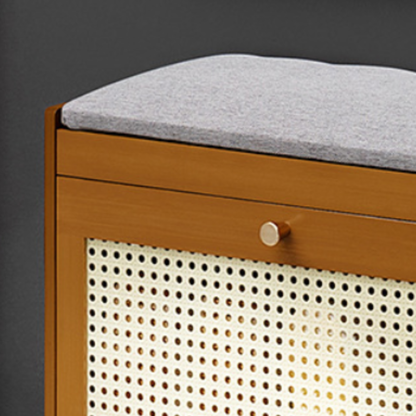 Chic Bamboo Shoe Storage Bench with Cushioned Seating Design | Ridorn