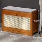 Chic Bamboo Shoe Storage Bench with Cushioned Seating Design | Ridorn