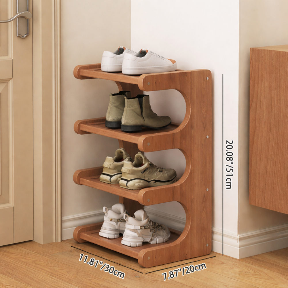 Modern Bamboo Shoe Rack - Stylish 2 to 5 Tier Organizer | Ridorn