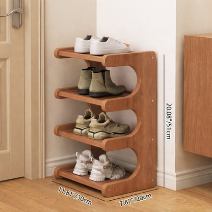 Modern Bamboo Shoe Rack - Stylish 2 to 5 Tier Organizer | Ridorn