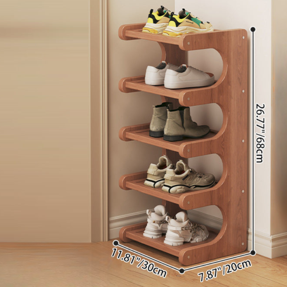 Modern Bamboo Shoe Rack - Stylish 2 to 5 Tier Organizer | Ridorn