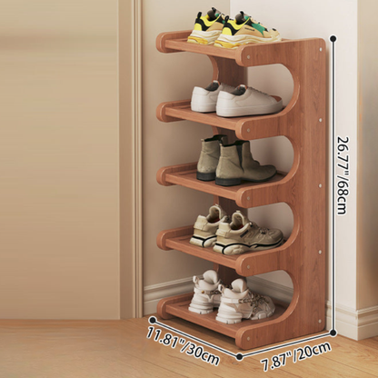 Modern Bamboo Shoe Rack - Stylish 2 to 5 Tier Organizer | Ridorn