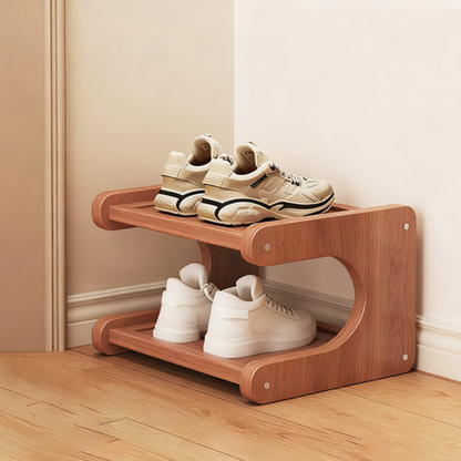 Modern bamboo shoe rack stylish 2 to 5 tier organizer front view