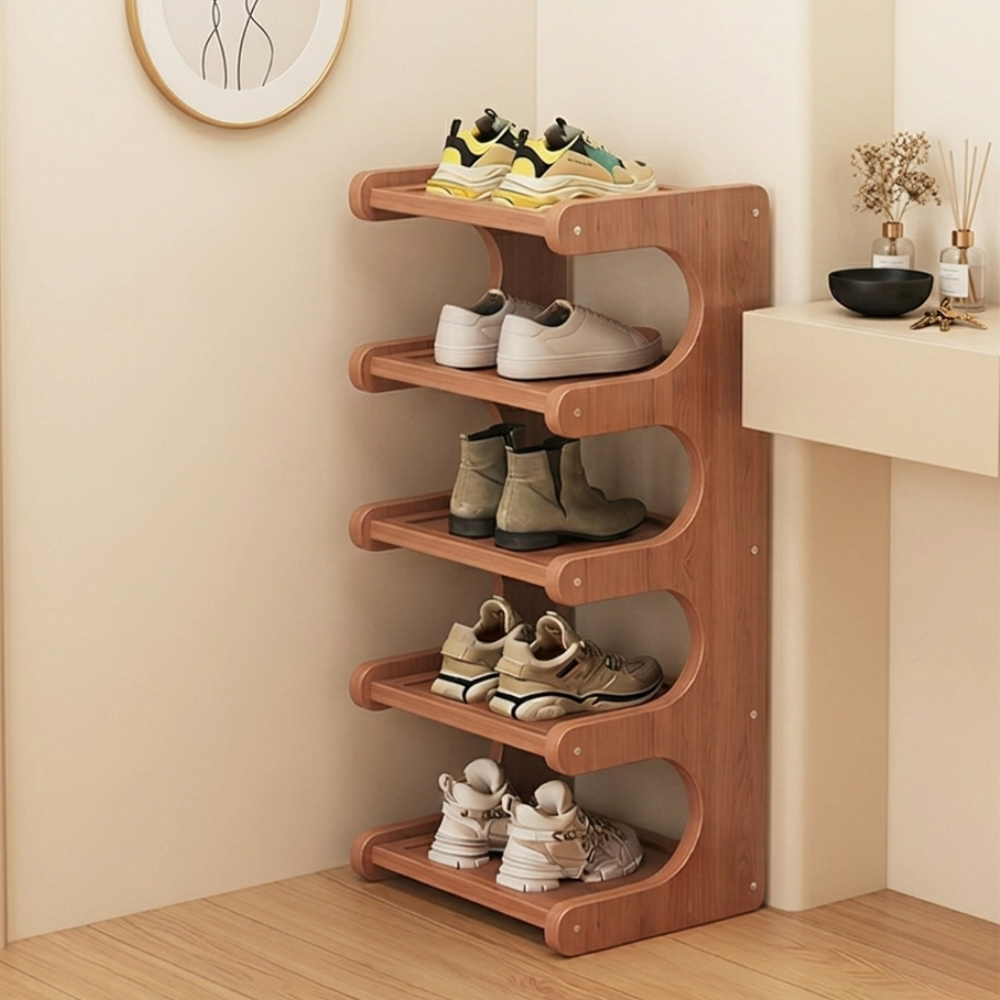 Modern Bamboo Shoe Rack - Stylish 2 to 5 Tier Organizer | Ridorn