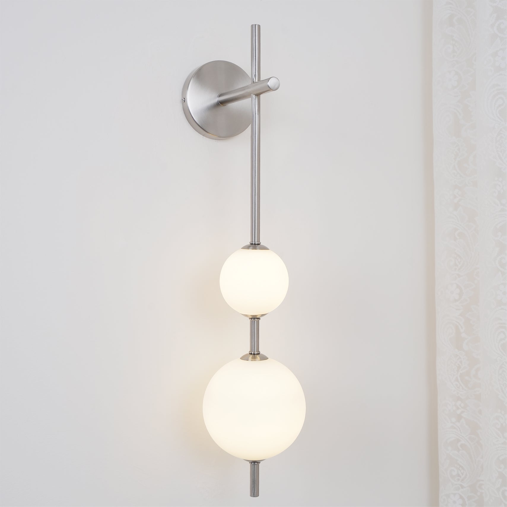 Modern Wall Light | Vertical Glass Globe | Ridorn
