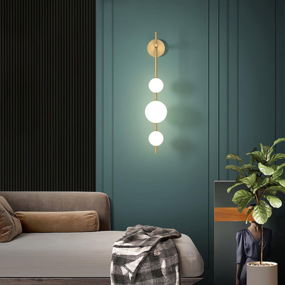 Modern Wall Light | Vertical Glass Globe | Ridorn