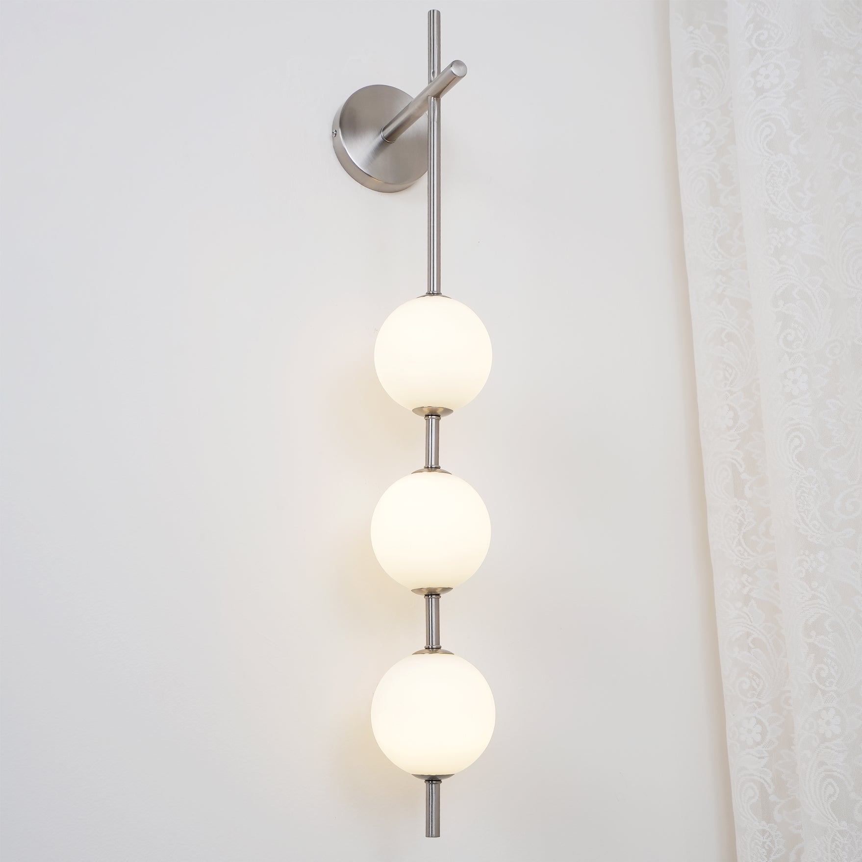 Modern Wall Light | Vertical Glass Globe | Ridorn
