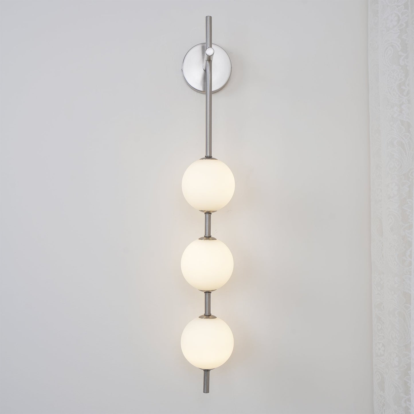 Modern Wall Light | Vertical Glass Globe | Ridorn
