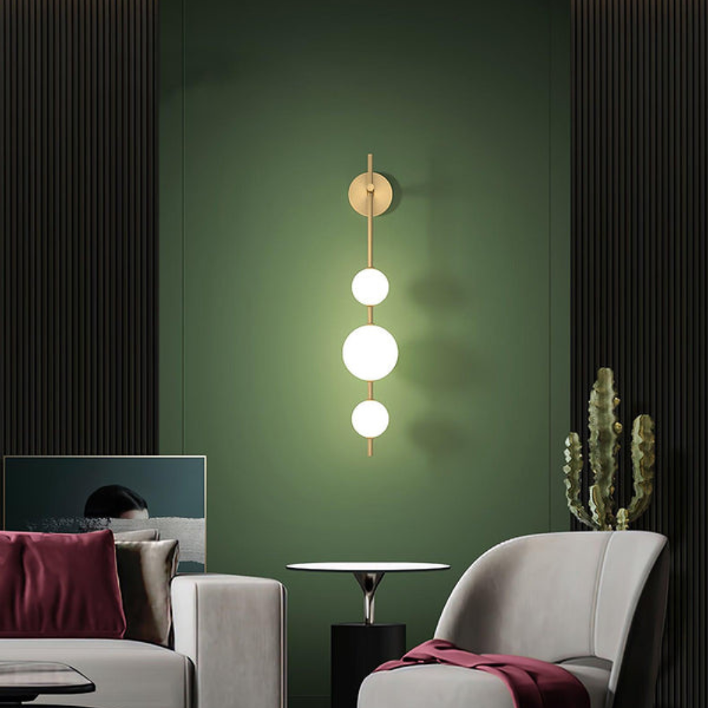 Modern Wall Light | Vertical Glass Globe | Ridorn