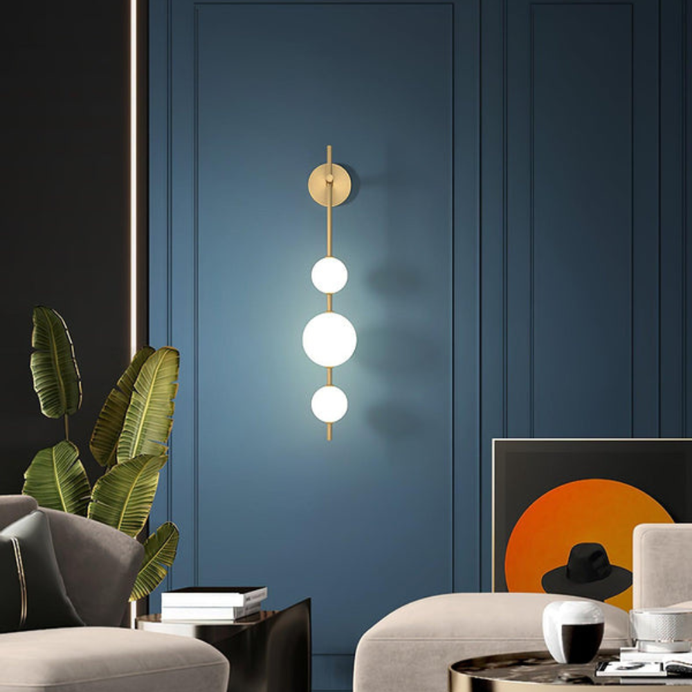 Modern Wall Light | Vertical Glass Globe | Ridorn