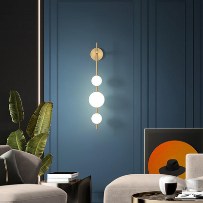Modern Wall Light | Vertical Glass Globe | Ridorn