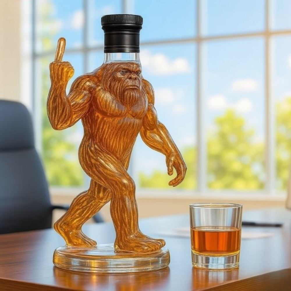 Bigfoot Whiskey Decanter, Novelty Glass Bottle for Home Bar & Liquor Display-Ridorn