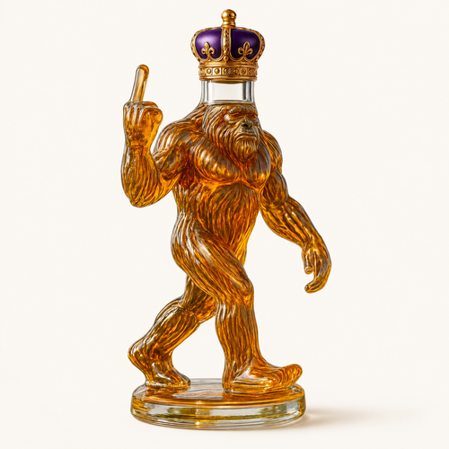 Bigfoot Whiskey Decanter, Novelty Glass Bottle for Home Bar & Liquor Display