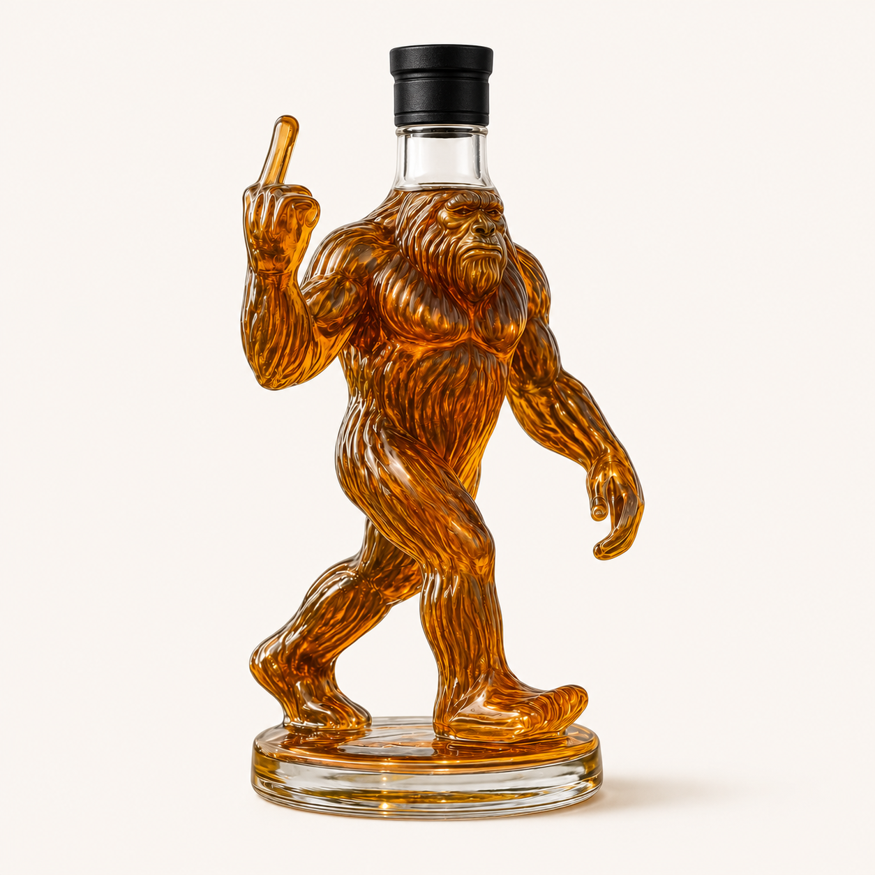 Bigfoot Whiskey Decanter, Novelty Glass Bottle for Home Bar & Liquor Display